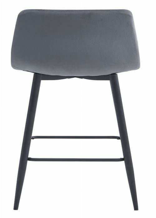 Barstol - ARCETO - Mörkgrå sammet - Svarta ben - Set om 2 - Modern design