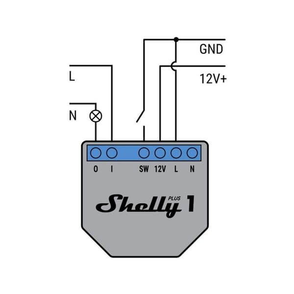 Mikromodul smart switch - Shelly - Plus 1 - Wi-Fi - 16 A - 2300 W - Inomhus
