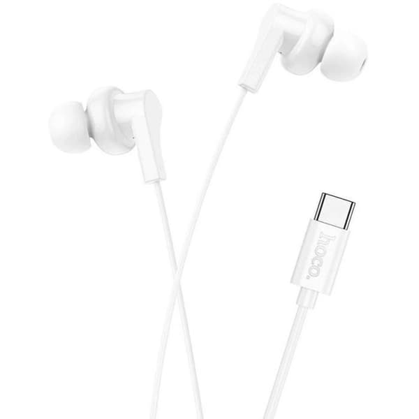 In-ear hörlurar - HOCO - M114 - USB-C kontakt - Trådad - Vit