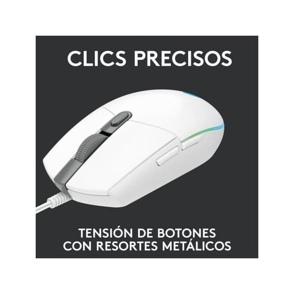 Spelmus - Trådad - Logitech G - G203 - Vit