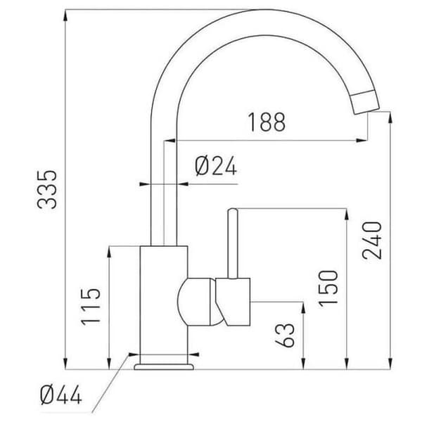 NOVASERVIS FERRO - KÖKBLANDARE, KROM 70710,0