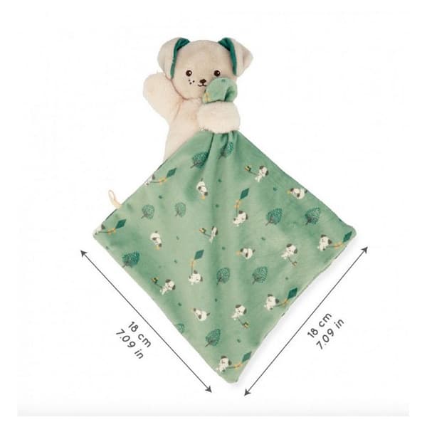 Doudou Carre mjukhet Hund Grön - 18 cm