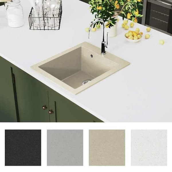 Granit diskbänk - VIDAXL - Enkel diskho - Beige