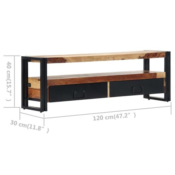 vidaXL TV-möbel 120x30x40 cm i solid seshamträ 247451
