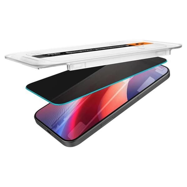 Härdat glas - SPIGEN - GLAS.TR EZ FIT - 2-pack - iPhone 16 Pro Max - Sekretessskydd