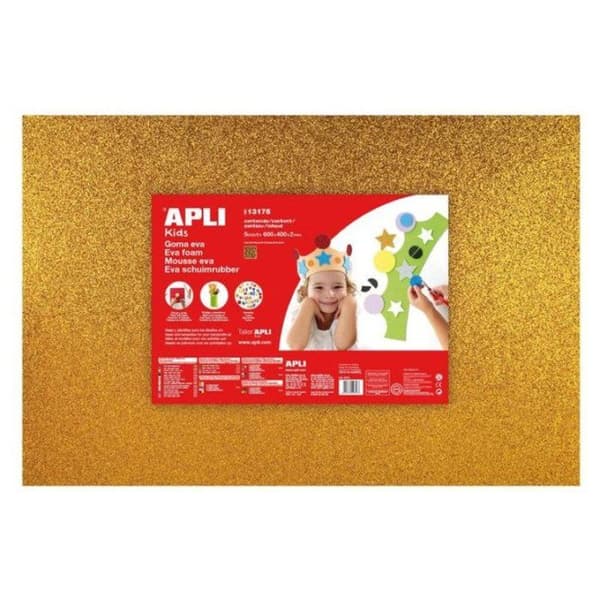 Apli Agipa - Mousse EVA termoform. 40x60cm Guld glittrig 3 ark.