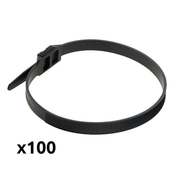 Pack av 100 kablar 9x 260mm - Svart - Zenitech