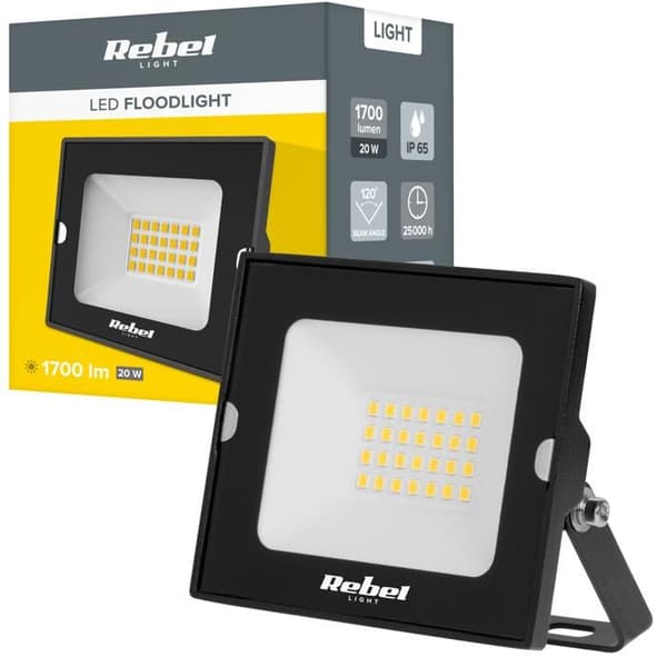 LED-halogenprojektor 20W 4000K IP65 Rebel