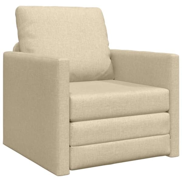 Soffa säng 2 i 1 Kräm 74x77x81 cm Tyg