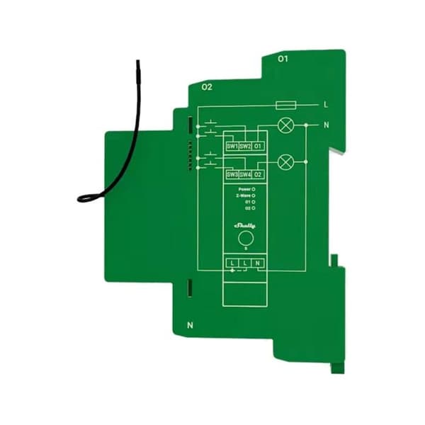 Modul Kontroller Shelly Dimmer Z-Wave Rail DIN 2x200W med Mätning