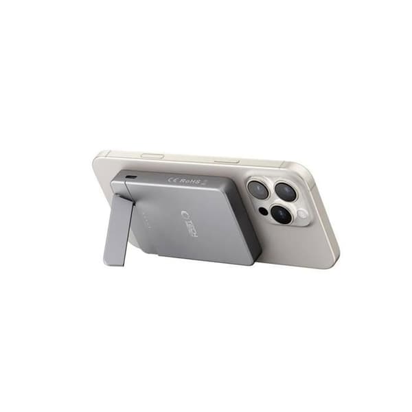 MagSafe externbatteri Tech-Protect PB14 5000 mAh Pop-up Grå sidereal Vit