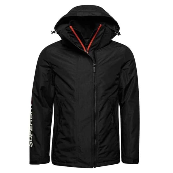 Svart Jacka Herr Superdry Med Huva