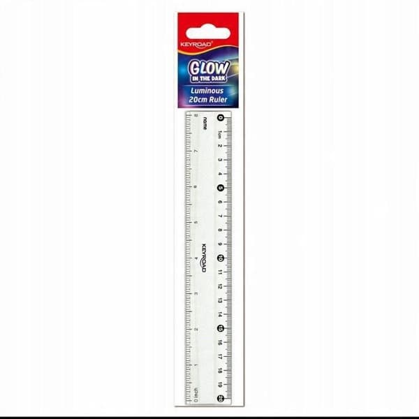 Keyroad Plastisk fluorescent regel, 20 cm, hänge, transparent