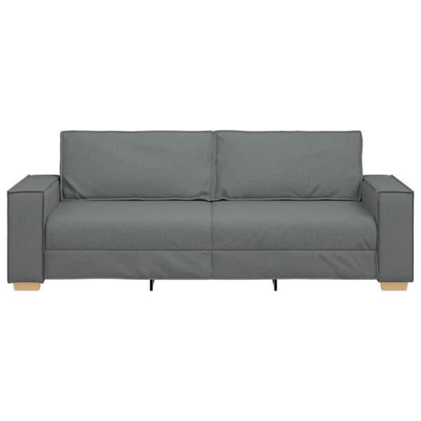 Soffa 3 platser - Mörkgrå - Tyg 100% polyester - Modern design - Mjuk komfort