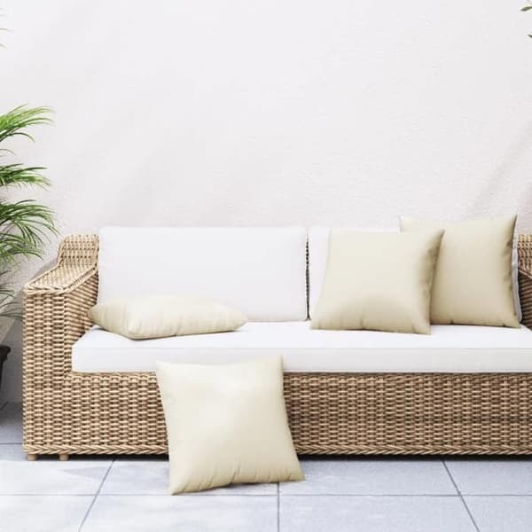 vidaXL Soffkuddar set om 4 kräm 60x60 cm tyg 360405
