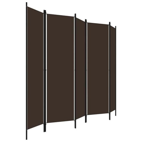 vidaXL 5-Panel Rumsavdelare Brun 250x180 cm