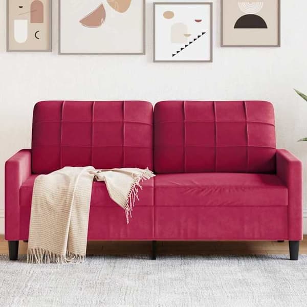 vidaXL 2-sitssoffa Bordeaux 140 cm Sammet 4007628