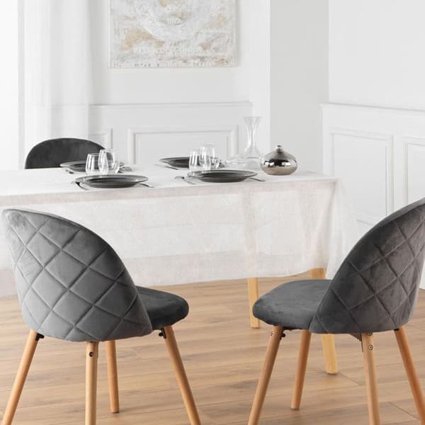 Enfärgad metalliserad duk "Strass" 140x300cm Silver