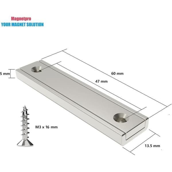 Magnetpro 8 stycken Rektangulära neodymmagneter 30 kg dragkraft