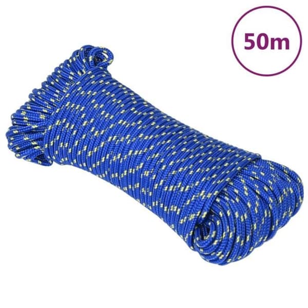 152434 vidaXL Båtline Blå 4 mm 50 m Polypropylen