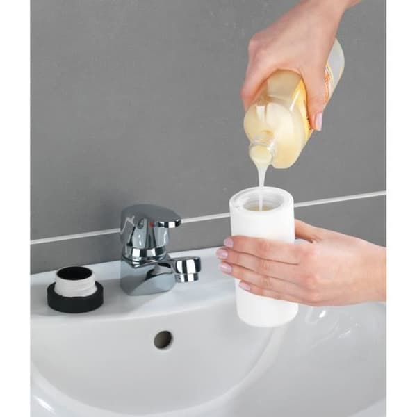 Återfyllbar diskmedelsdispenser - WENKO - Easy Squeez-e - 250 ml - Silikon - Vit