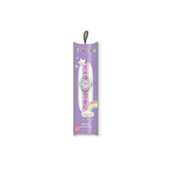Klocka - TIKKERS - Time Teacher Rainbow - Multikolor - Plastarmband - Analogdisplay