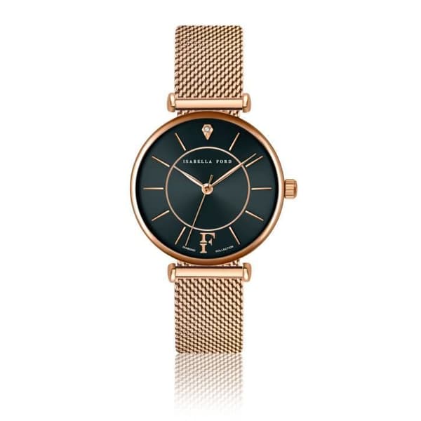 Isabella Ford Portia damklocka i mesh - roséguld - 32 mm
