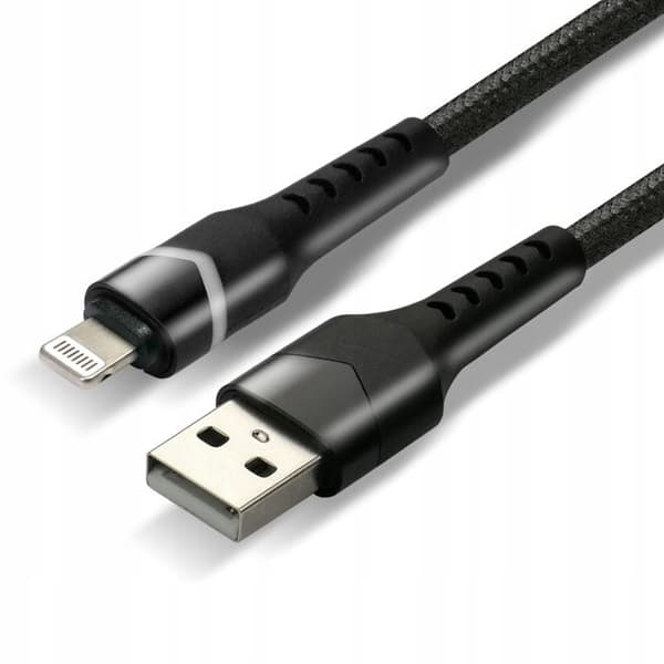 USB-kabel till Lightning everActive CBB-1IBR 1 m 2,4 A LED RGB svart