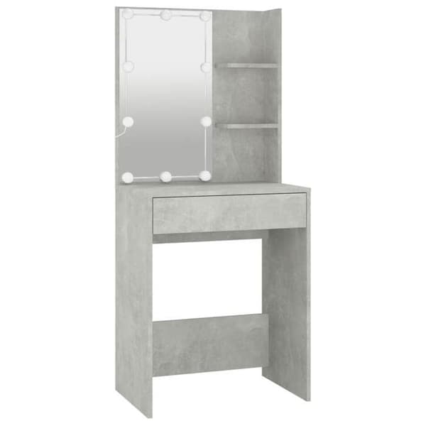 Coiffeuse - Kaptafel - Betongrå - LED - 60x40x140 cm - Modern design