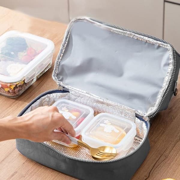 Isolerad väska - LEAN - Frukost - Justerbart bälte - Grå - 27 cm
