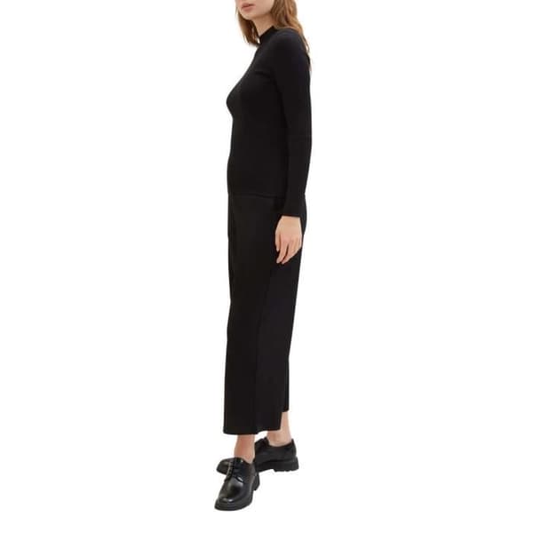 Hög midja bootcut byxor - TOM TAILOR - Svart - Dam