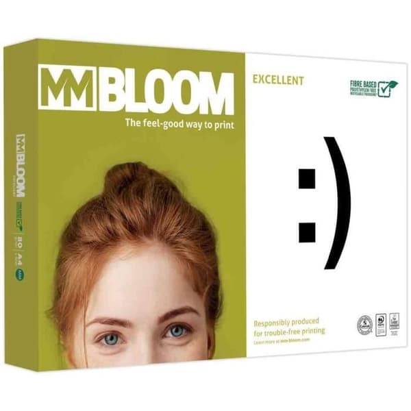 Multifunktionspapper - BLOOM - UTMÄRKT - A4 - 80 g/m2 - Enfärgad vit