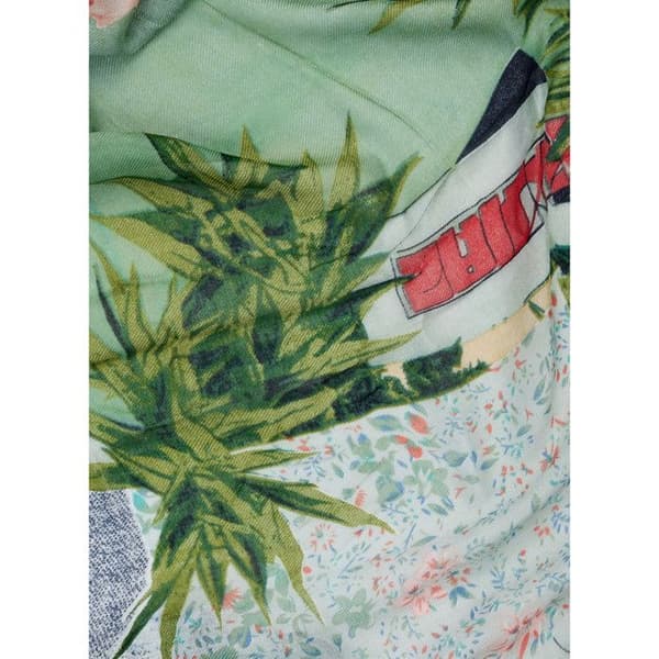 Desigual Schal Delicate Patch Rectangle Turquoise - Damfoulard 75 x 180 cm