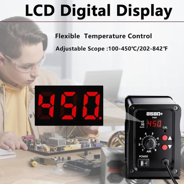 Luftvärmepistol - SHENZHEN DINGGONG ELECTRONIC - 858D - 700 W - PID-kontroll - 100–450 °C