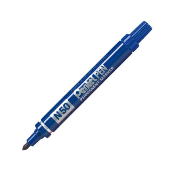 Markör - PENTEL - N50 - Oföränderlig - Blå - Spets konformad - 4,3 mm linjebredd