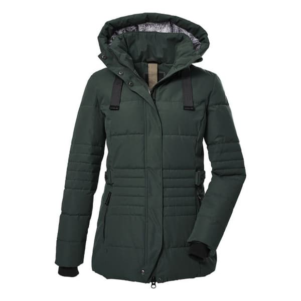 Damsydd quiltad jacka med huva Killtec GW 25 - mörk tealgrön
