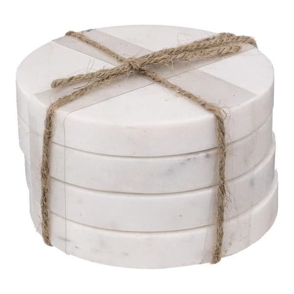 Set om 4 coasters "Sublima" 10cm Vit