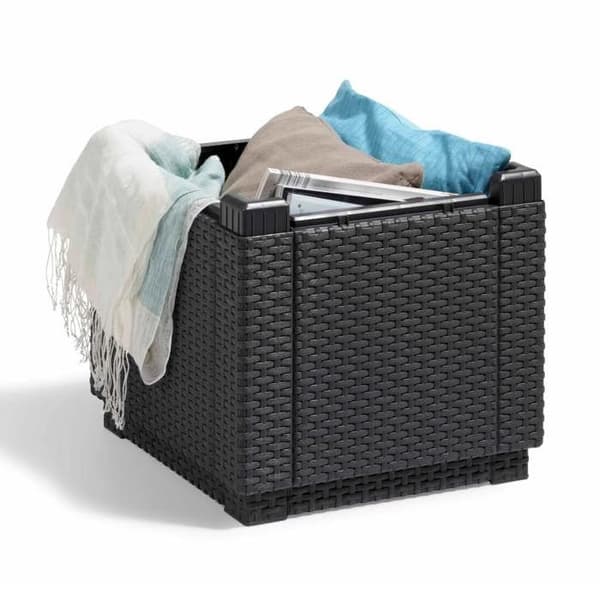 Keter Graphite Cube Storage Ottoman 213816 422801