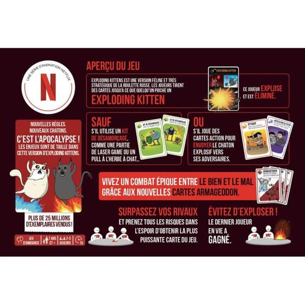 Brädspel - Exploding Kittens - Bra vs Dåligt - 53 kort - 2 till 5 spelare - 15 minuters spelande