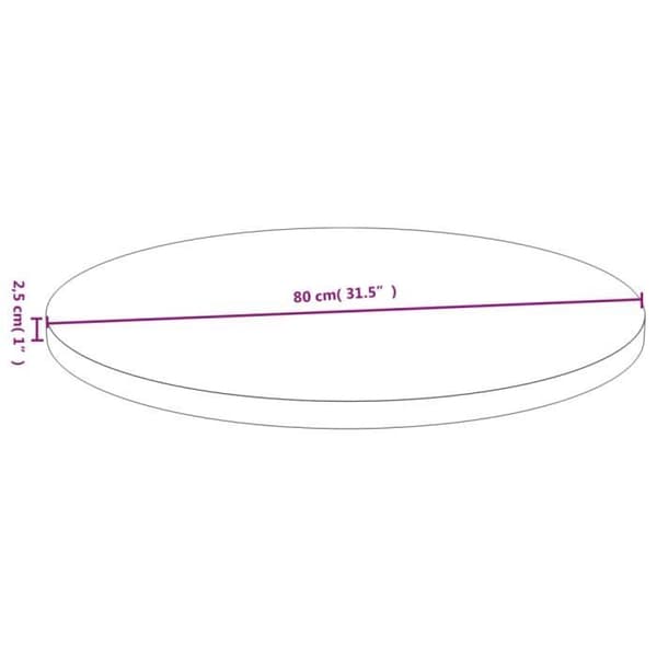 vidaXL Bordsskiva Ø80x2,5 cm Bambu 352683