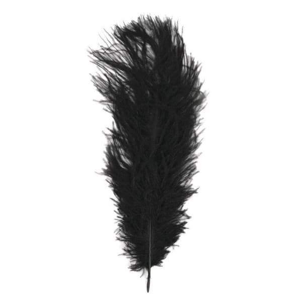 Strutsfjäder, 30 cm, 1 st, svart