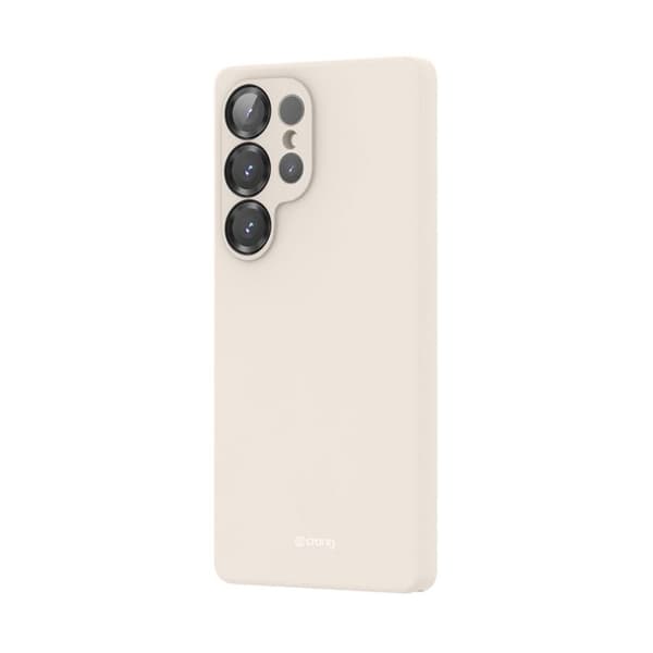 Coque - Crong - Galaxy S25 Ultra - Mjuk silikon - Mikrofiberfoder - Beige
