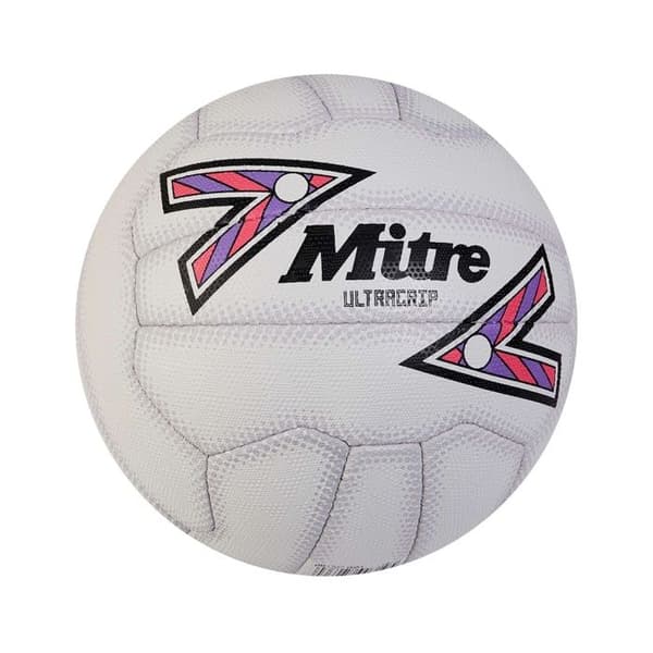 Boll netball Mitre Ultragrip - vit/svart/lila
