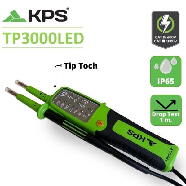 ACDC Spänningsdetektor 750V TRMS CAT.IV KPS-TP3000LED