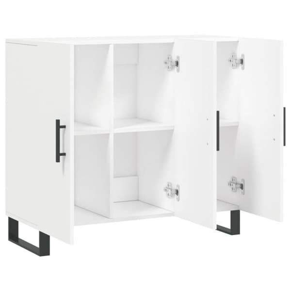 vidaXL Buffé vit 90x34x80 cm ingenjörsträ 828132