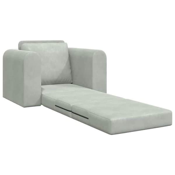 Soffa Säng 2-i-1 Ljusgrå 98x71x83 cm Sammet
