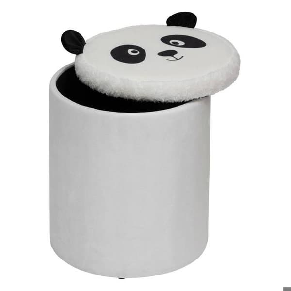 Fällbar panda barnpuff "Andy" svart & vit D30x36cm - Atmosphera Inredningsdesigner