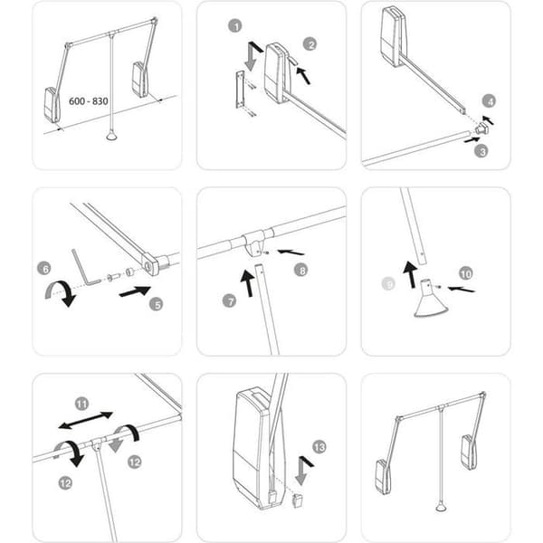Folding wardrobe - EMUCA - 600-830 - Kromat - Stål och Plast - Enkel montering