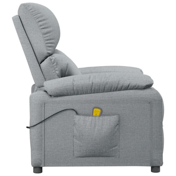 vidaXL Massagefåtölj Ljusgrå Tyg 348469