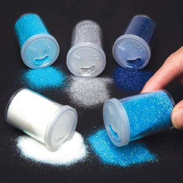 Baker Ross Ltd Baker Ross Distributör av vinterglitter (5-pack), kreativa aktiviteter för barn - AR709